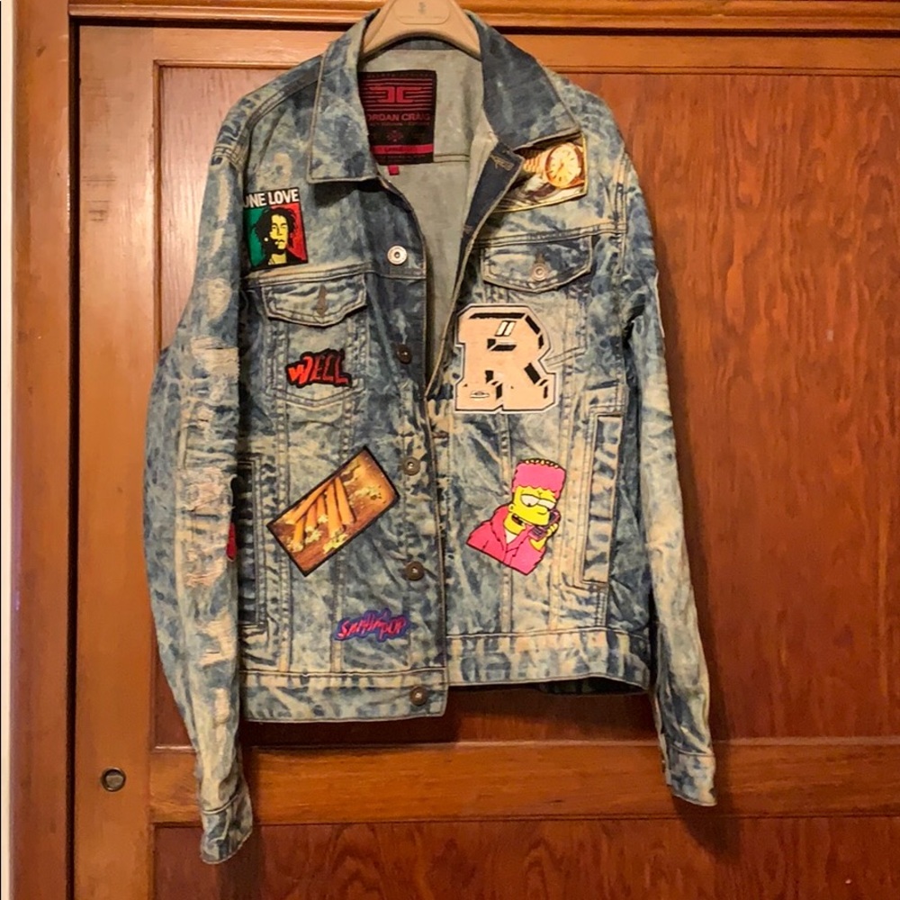 Denim jacket with patches